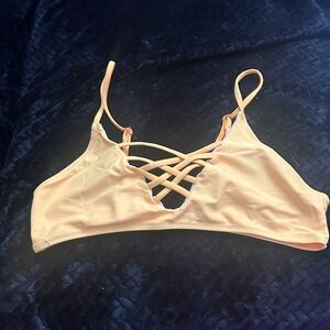 Crisscross Strappy yellow Bikini top